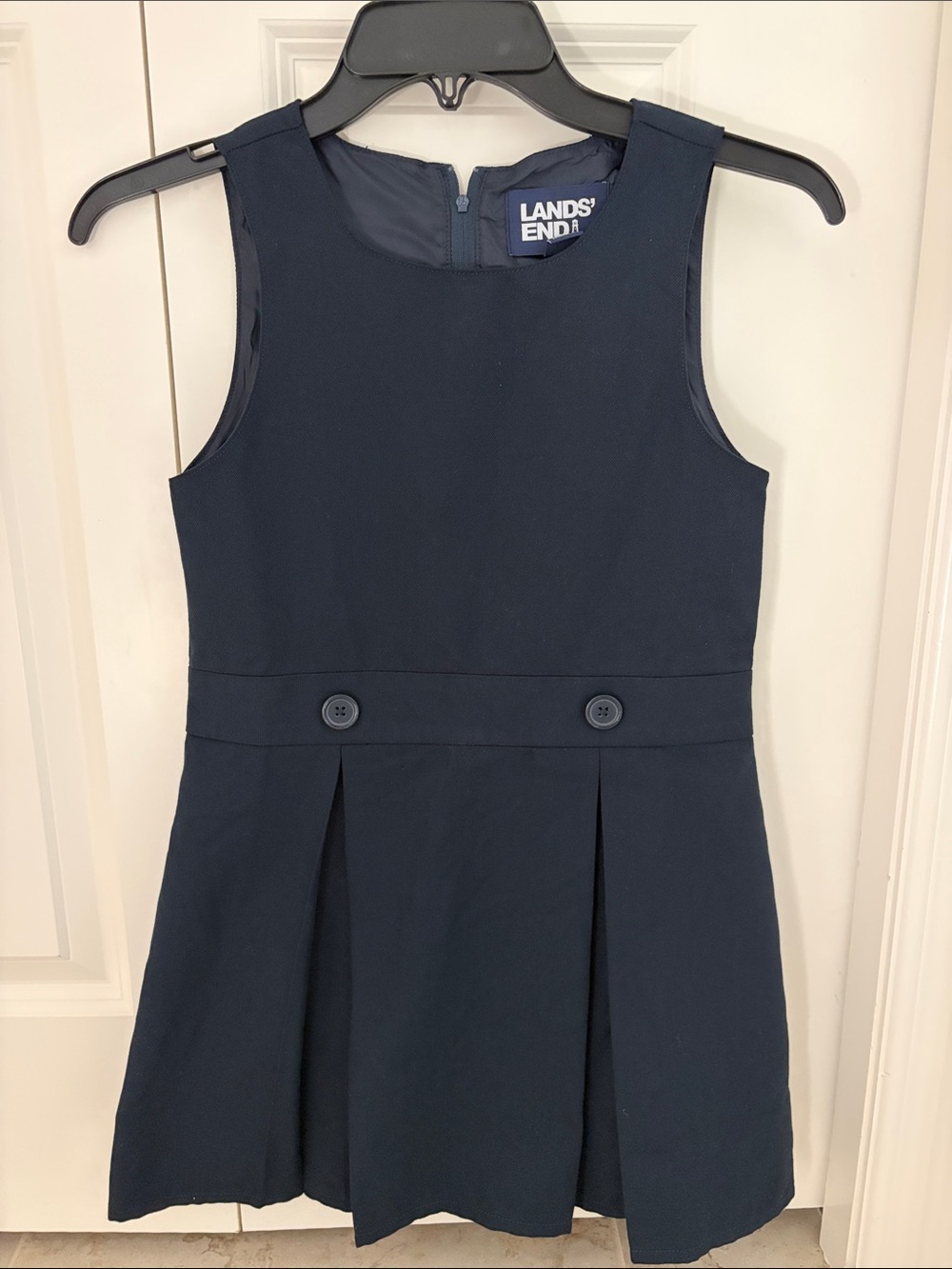Lands End navy blue school uniform jumper dress size 7
